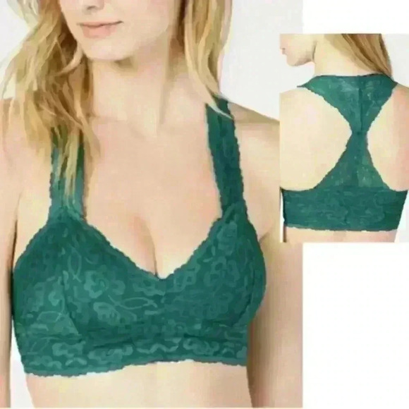 FREE People Galloon Racerback Bralette Dark Green - Picture 1 of 5